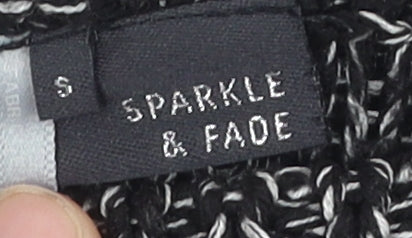 Sparkle & Fade Unisex Black S Chunky Knit Pullover