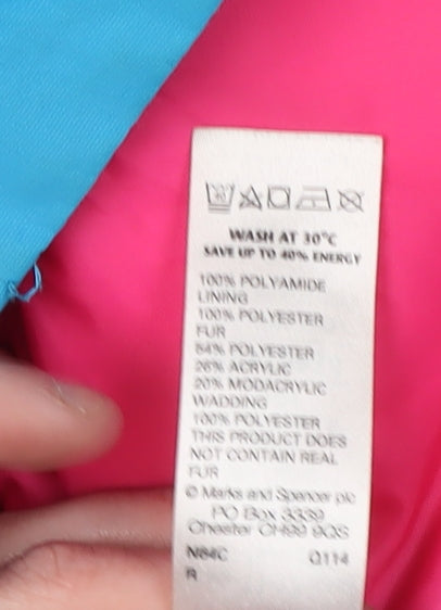 Marks & Spencer Girls Blue Puffer Jacket 11-12 Years