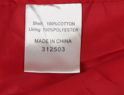 Mia Moda Women's Red Cotton Pea Coat Size 12