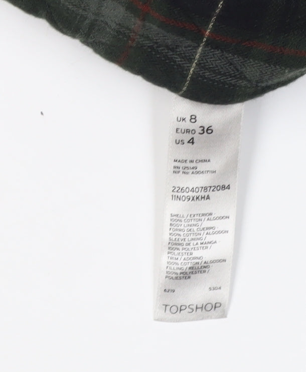 Topshop Women's Black Parka Jacket Size 8