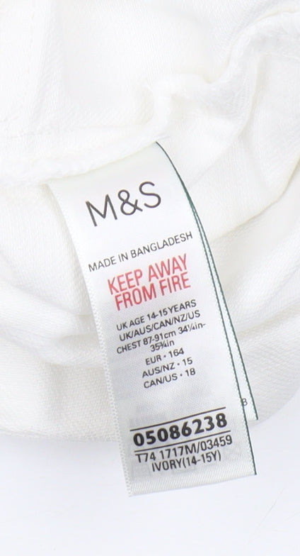 Marks & Spencer Girls Ivory Playsuit 14-15 Years