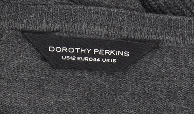 Dorothy Perkins Women's Grey Wool Blend Pullover Jumper Size 16