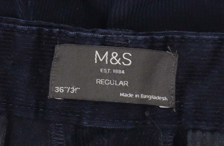 Marks & Spencer Men's Black Trousers, Size 36 Regular
