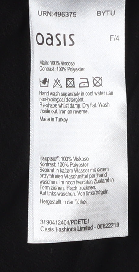 Oasis Women's Black Tank Top Size S Scoop Neck Viscose