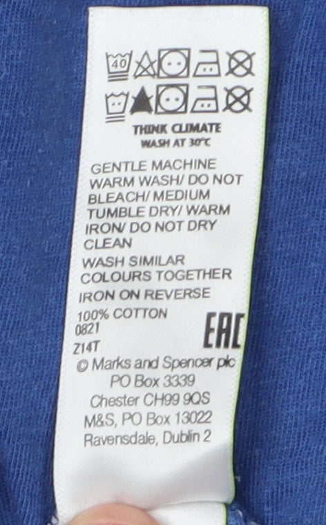 Marks & Spencer Star Wars T-Shirt, Blue, Men's M, Graphic Tee