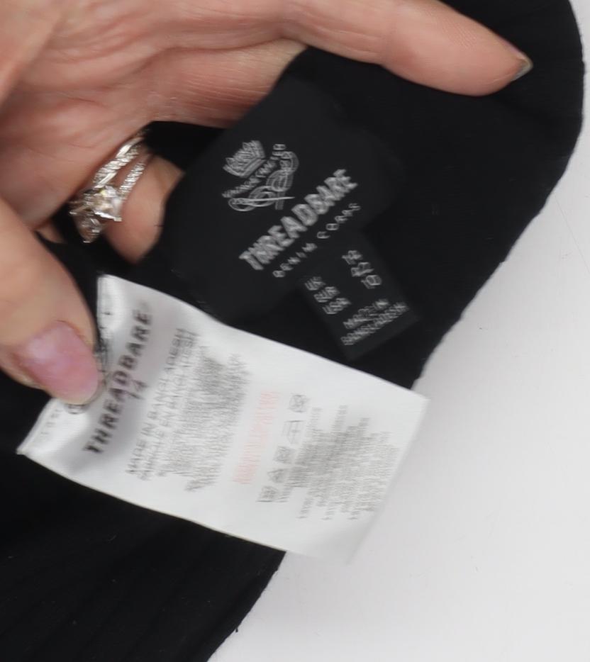 Threadbare Women's Black V-Neck Pullover Jumper Size 10