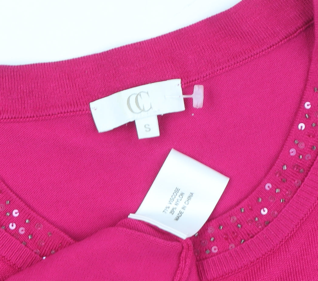 Country Casuals Women's Pink Sequin Pullover Jumper - Size S