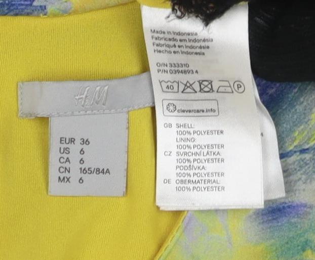 H&M Women's Multicoloured Shift Dress Size 6