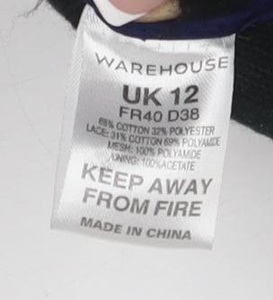 Warehouse Women Blue A-Line Dress, Size 12, Party-Ready