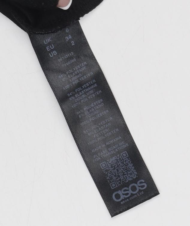 ASOS Women's Black Mermaid Midi Dress - Size 6