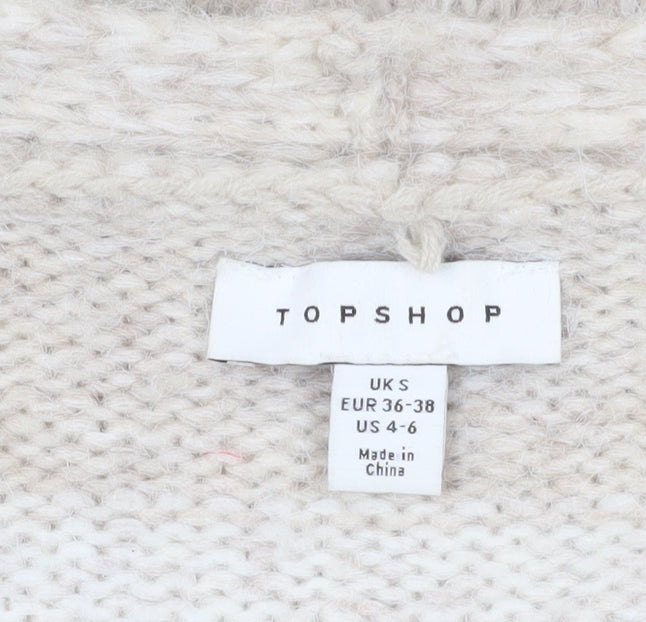 Topshop Women’s Beige Striped Cardigan Size S