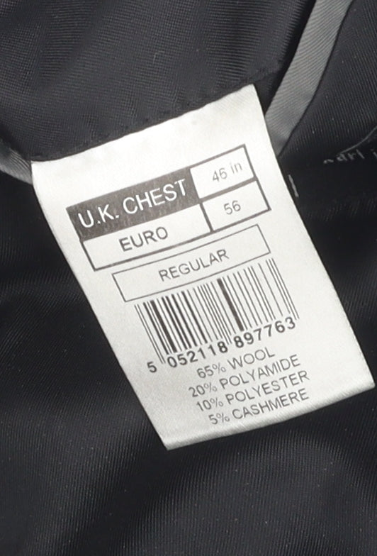Karl Jackson Men's Black Regular Fit Wool Coat