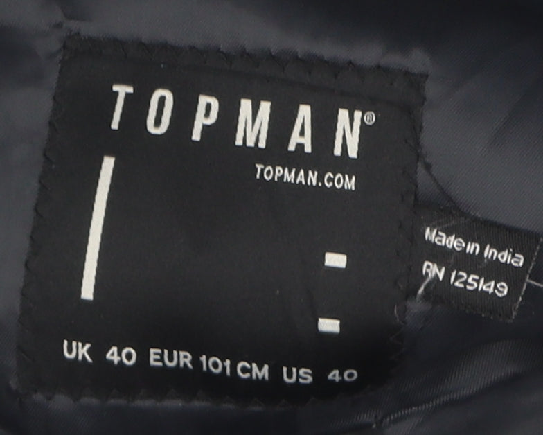 Topman Grey Men's Blazer, Size 40, Single Breasted