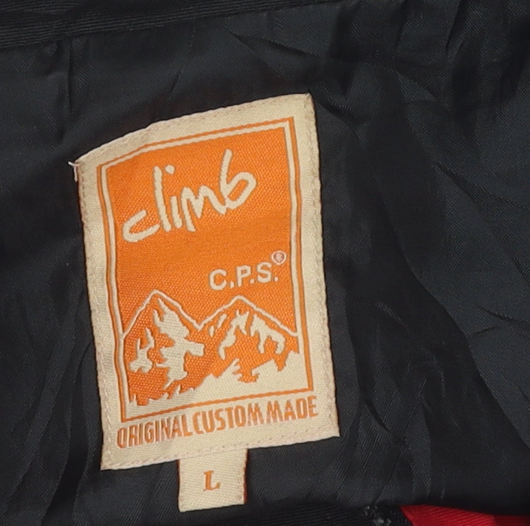 Climb Men's Red Parka Jacket Hooded L Lightweight Casual