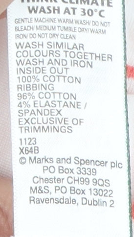 Marks & Spencer Boys White Striped T-Shirt, Size 6-7