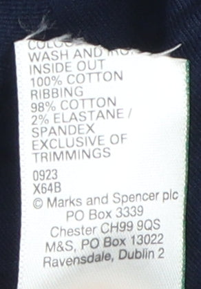 Marks & Spencer Boys White Blue T-Shirt 9-10 Years