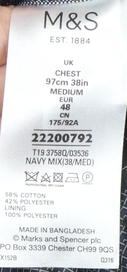 Marks & Spencer Men's Grey Blazer 38 Regular