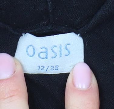 Oasis Women's Black Cardigan Size 12 Cotton Blend
