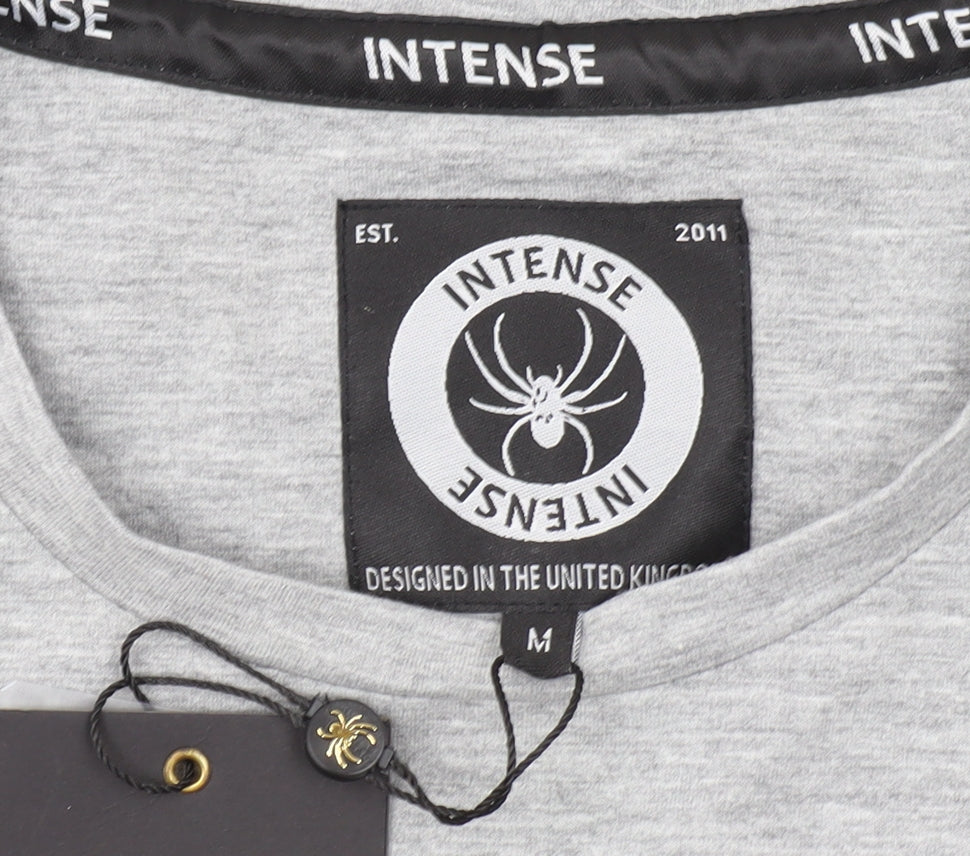 Intense Men's Grey Crew Neck T-Shirt, Size M