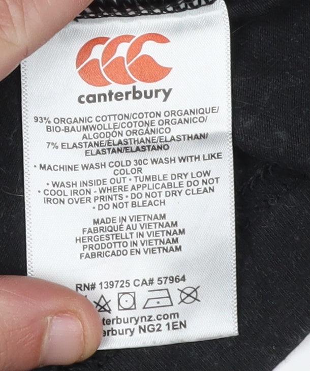 Canterbury Men's Black Crew Neck T-Shirt, Size M