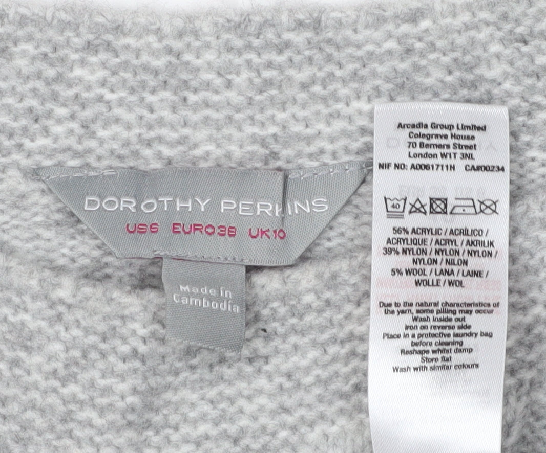 Dorothy Perkins Women's Grey Pullover Jumper Size 10