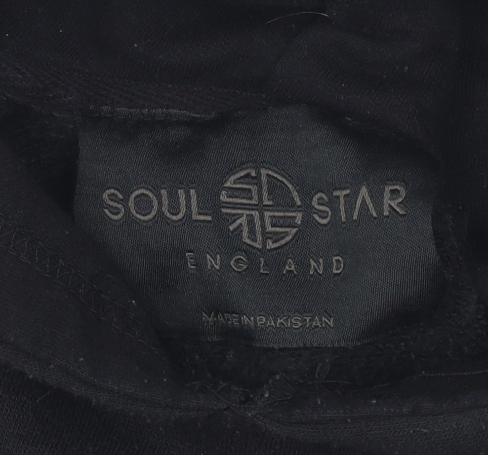 Soul Star Men's Black Pullover Hoodie, Size S