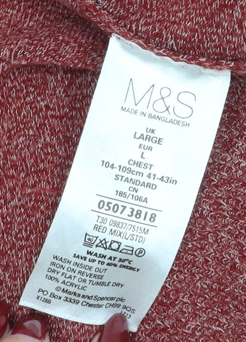 Marks & Spencer Men's Red Pullover Jumper L
