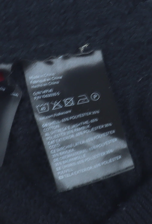 H&M Women's Black Ruffle Knit Blouse - Size 12