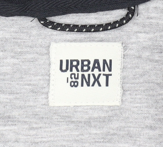 Brand and care label for Urban NXT boys’ grey hooded track jacket - 10 years