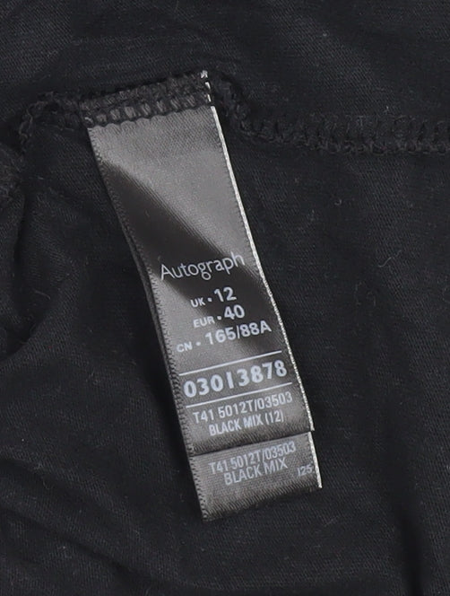 Marks & Spencer Women's Black Sequin T-Shirt, Size 12