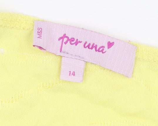 Marks and Spencer Women's Yellow T-Shirt Size 14