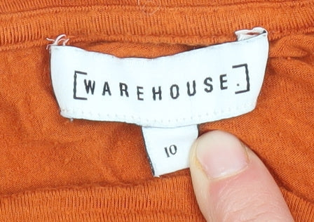 Warehouse Women's Orange Basic T-Shirt Size 10