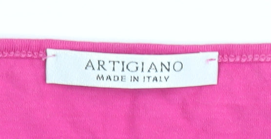Artigiano Women's Pink Bow Blouse, Size 14, Summer Top
