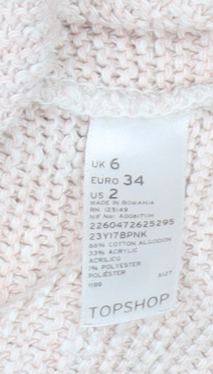 Topshop Women's Pink Pullover Jumper, Size 6