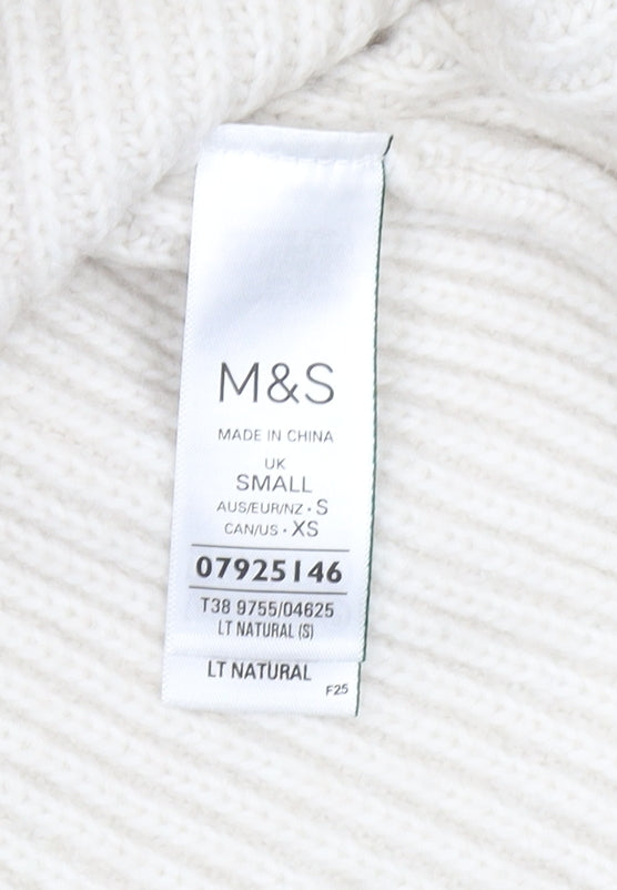 Marks & Spencer Women's Ivory Roll Neck Jumper S