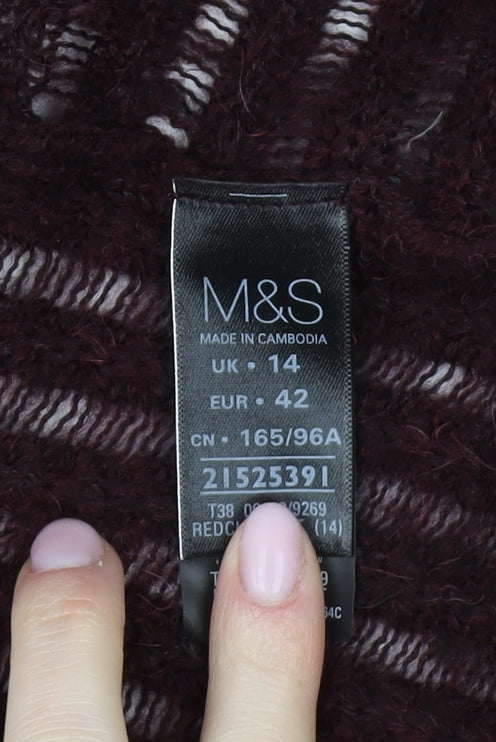 Marks & Spencer Women's Red Cardigan Size 14
