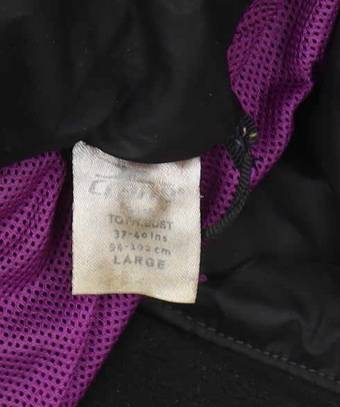 Crane Women's Black Mid-Length Rain Coat - Large