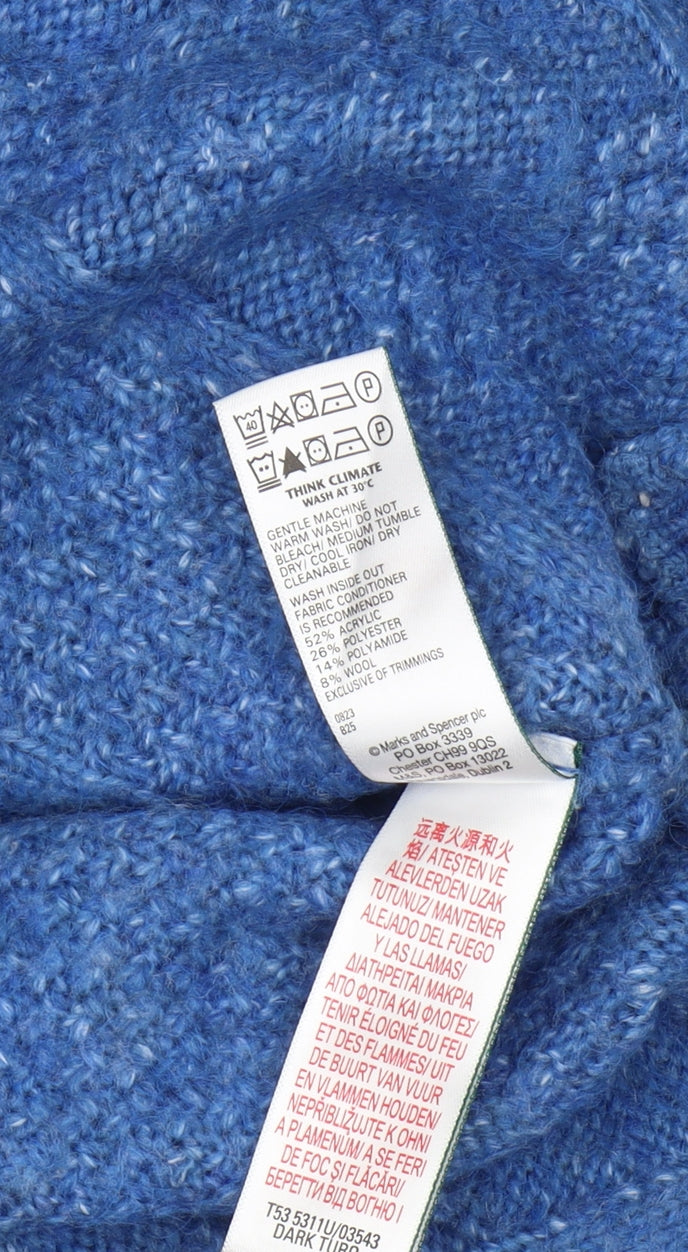Marks & Spencer Women's Blue Medium Pullover Jumper