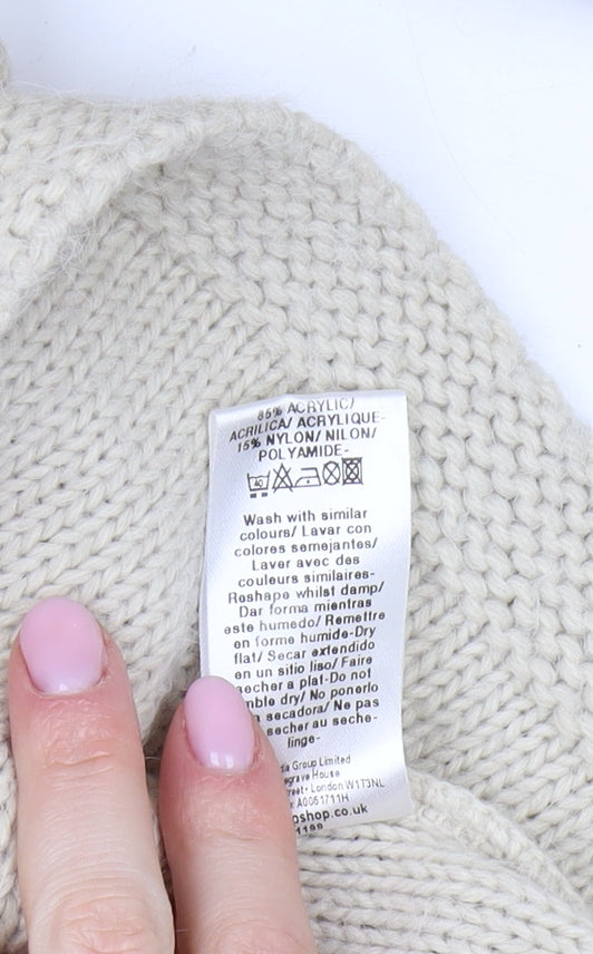 Topshop Women’s Beige Chunky Knit Pullover Jumper Size 8