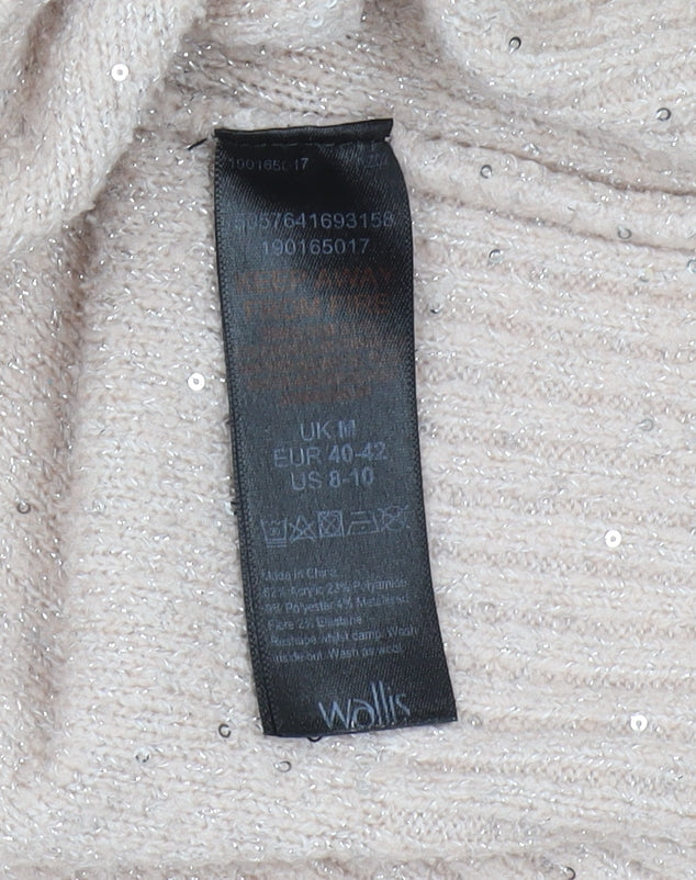 Wallis Women's Beige V-Neck Pullover Jumper - M