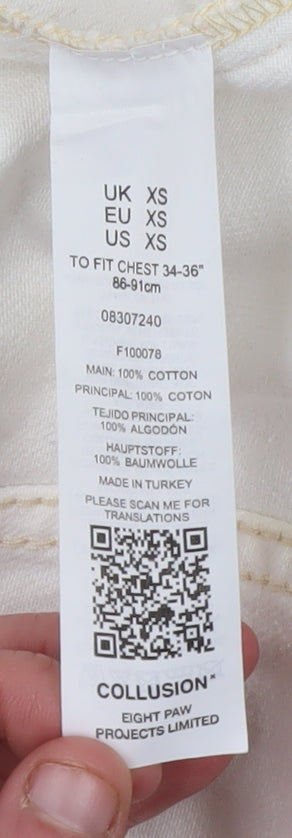 Collusion Women’s Ivory Cotton Basic Jacket XS