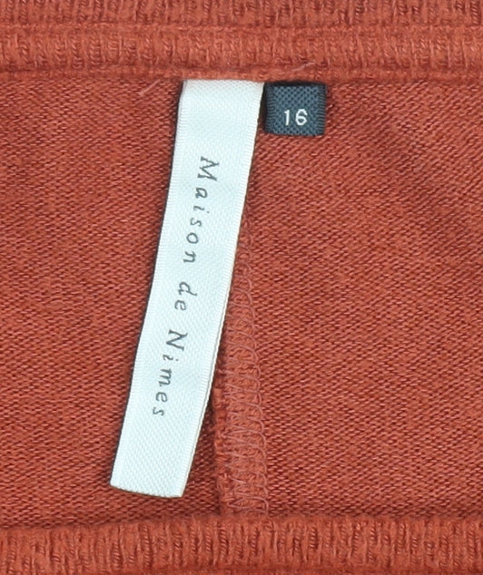 Maison de Nimes Women's Orange T-Shirt Size 16