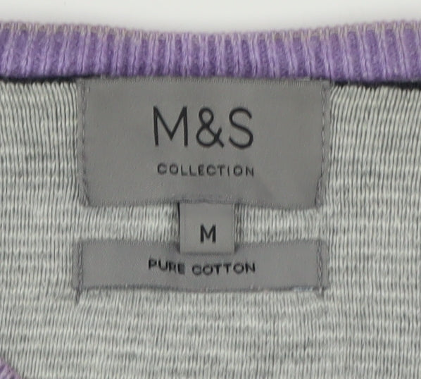 Marks & Spencer Men's Purple Cotton Pullover Jumper M