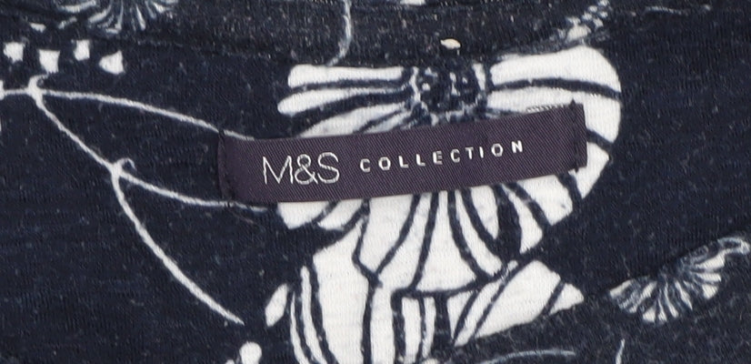 Marks & Spencer Women's Blue Floral Jersey Top