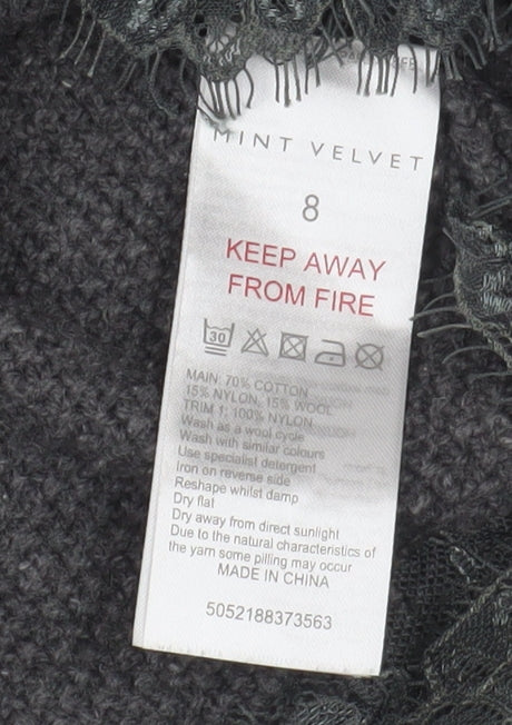 Mint Velvet Women's Grey Tunic Jumper, Size 8