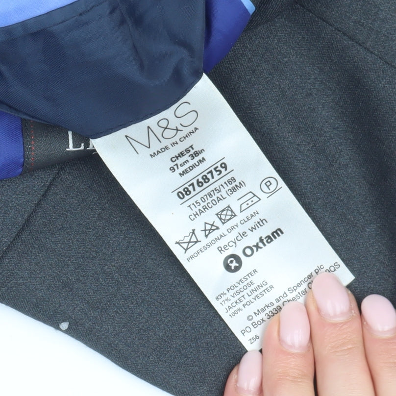 Marks & Spencer Men's Grey Blazer 38 Regular