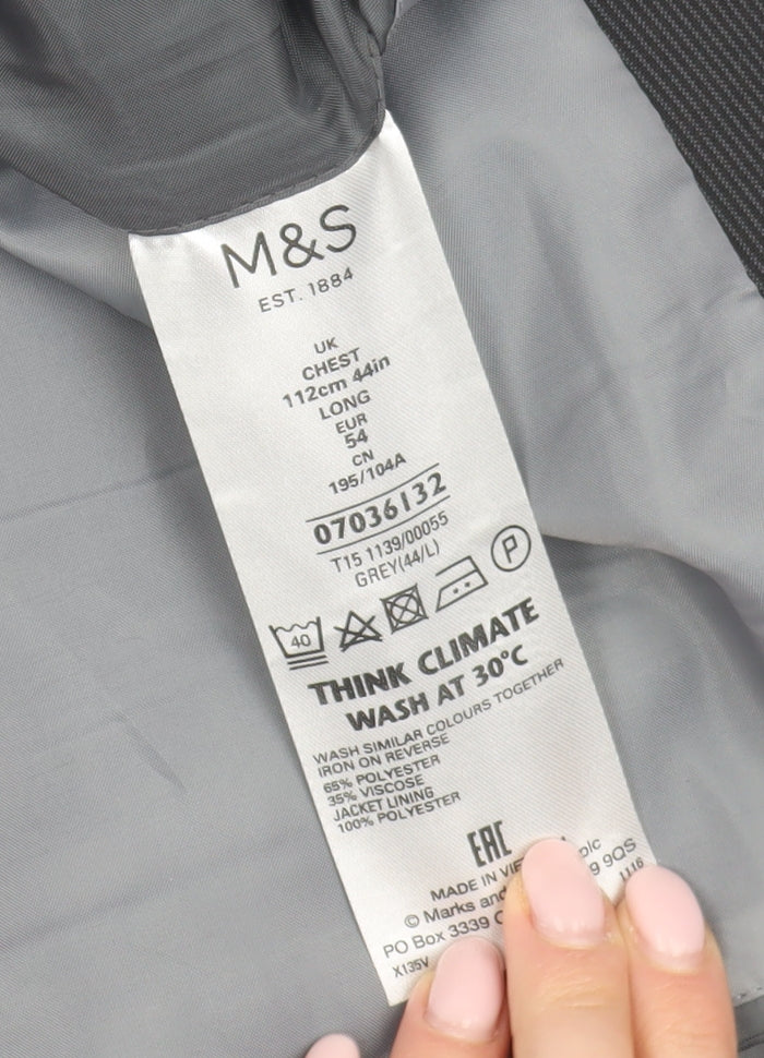 Marks & Spencer Men's Grey Suit Jacket 44 Regular