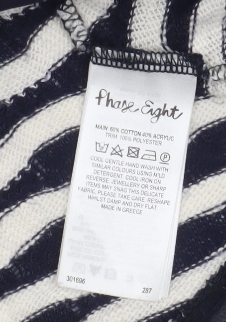 Phase Eight Women's Blue Striped Tunic, Size 8, Chic Casual Jumper