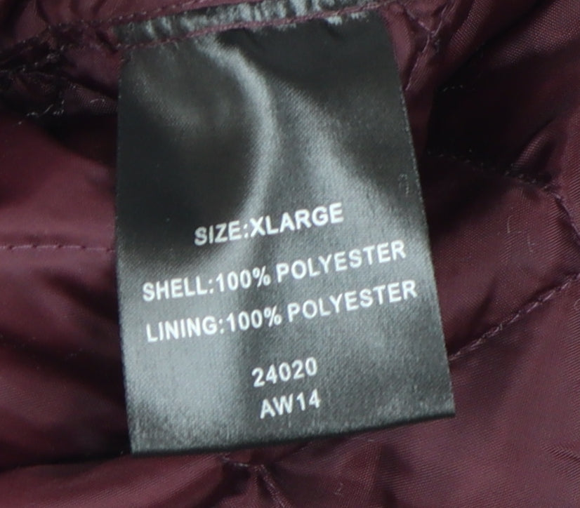 Greenwoods Men's XL Quilted Jacket in Berry Red