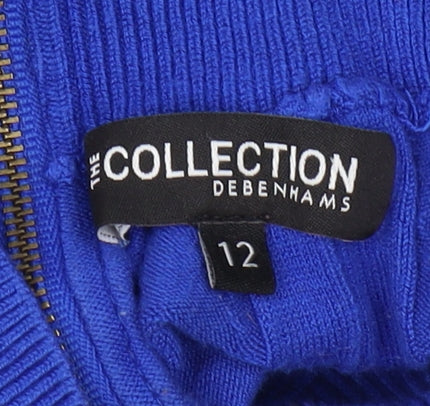 Debenhams Women's Blue High Neck Pullover Jumper Size 12